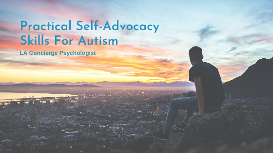 person sitting on mountain with sunset practical self-advocacy for autism