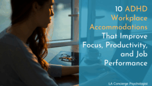 person with long hair working at laptop during sunset- 10 adhd work accommodations